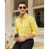 image:imageMens Dress Shirts Odor Resistant Long Sleeve Button Down Shirt StretchyYellow