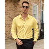 image:imageMens Dress Shirts Odor Resistant Long Sleeve Button Down Shirt StretchyYellow