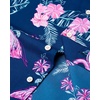 image:imageMens Hawaiian Shirt Summer Beach Casual Short Sleeve Button Down ShirtsNavy Rosy