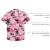 image:imageMens Hawaiian Shirt Summer Beach Casual Short Sleeve Button Down ShirtsPink Beach