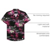 image:imageMens Hawaiian Shirt Summer Beach Casual Short Sleeve Button Down ShirtsRosy Black Beach