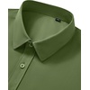 image:imageMens Short Sleeve Dress Shirt Wrinkle Free Button Down Shirt with PocketArmy Green