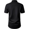 image:imageMens Short Sleeve Dress Shirt Wrinkle Free Button Down Shirt with PocketBlack