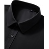 image:imageMens Short Sleeve Dress Shirt Wrinkle Free Button Down Shirt with PocketBlack