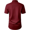 image:imageMens Short Sleeve Dress Shirt Wrinkle Free Button Down Shirt with PocketBurgundy