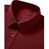 image:imageMens Short Sleeve Dress Shirt Wrinkle Free Button Down Shirt with PocketBurgundy