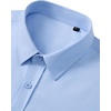image:imageMens Short Sleeve Dress Shirt Wrinkle Free Button Down Shirt with PocketLight Blue