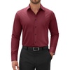 image:imageAlimens amp Gentle Mens Dress Shirts Long Sleeve Wrinkle Free Stretch Solid Button Down Shirt Casual Wedding Dating Dress ShirtBurgundy