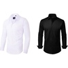 image:imageAlimens amp Gentle Mens Dress Shirts Long Sleeve WrinkleFree Stretch Shirts Solid Formal Button Down Shirt Wedding Dating