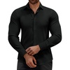 image:imageAlimens amp Gentle Mens Dress Shirts Stretch Muscle Fit Wrinkle Free Long Sleeve Button Down Shirt Casual Business Formal ShirtBlack