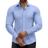 image:imageAlimens amp Gentle Mens Dress Shirts Stretch Muscle Fit Wrinkle Free Long Sleeve Button Down Shirt Casual Business Formal ShirtBlue
