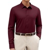 image:imageAlimens amp Gentle Mens Premium Dress Shirts  Wool Modal Performance Wrinkle Free Button Down ShirtWine Red
