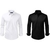 image:imageAlimens amp Gentle Mens Stretch Stain Shield and Wrinkle Free Long Sleeve Solid Business Wedding Button Down Shirts