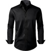 image:imageMens Dress Shirt Long Sleeve Wrinkle Free Stretch Button Down ShirtsBlack