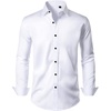 image:imageMens Dress Shirt Long Sleeve Wrinkle Free Stretch Button Down ShirtsWhite