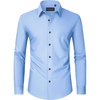 image:imageMens Dress Shirts Long Sleeve Wrinkle Free Business Button Down ShirtBlue