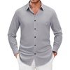 image:imageMens Dress Shirts Long Sleeve Wrinkle Free Business Button Up ShirtsGrey