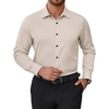 image:imageMens Dress Shirts Odor Resistant Long Sleeve Button Down Shirt StretchyTan