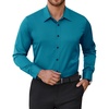 image:imageMens Dress Shirts Odor Resistant Long Sleeve Button Down Shirt StretchyTeal