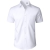 image:imageMens Short Sleeve Dress Shirt Wrinkle Free Button Down Shirt with PocketWhite