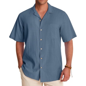 image:imageAlimens amp Gentle Mens Linen Shirts Cotton Hawaiian Shirts Short Sleeve Button Down Shirts Casual Summer Beach TopsBlue Wing Teal