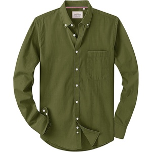 image:imageAlimens amp Gentle Mens Solid Oxford Shirt Long Sleeve Dress Shirt Work Casual Button Down Shirts with PocketArmy Green