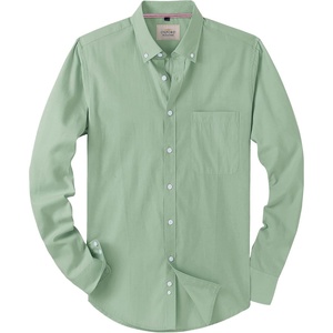 image:imageAlimens amp Gentle Mens Solid Oxford Shirt Long Sleeve Dress Shirt Work Casual Button Down Shirts with PocketBean Green
