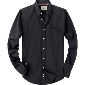 image:imageAlimens amp Gentle Mens Solid Oxford Shirt Long Sleeve Dress Shirt Work Casual Button Down Shirts with PocketBlack