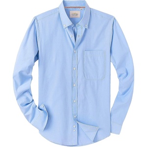 image:imageAlimens amp Gentle Mens Solid Oxford Shirt Long Sleeve Dress Shirt Work Casual Button Down Shirts with PocketBlue