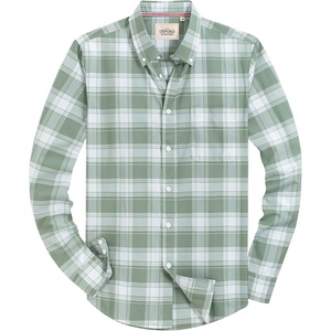 image:imageAlimens amp Gentle Mens Solid Oxford Shirt Long Sleeve Dress Shirt Work Casual Button Down Shirts with PocketCheckb Green