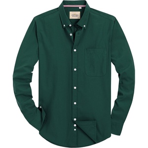 image:imageAlimens amp Gentle Mens Solid Oxford Shirt Long Sleeve Dress Shirt Work Casual Button Down Shirts with PocketDark Green
