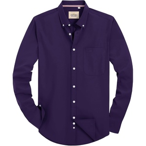 image:imageAlimens amp Gentle Mens Solid Oxford Shirt Long Sleeve Dress Shirt Work Casual Button Down Shirts with PocketDark Purple
