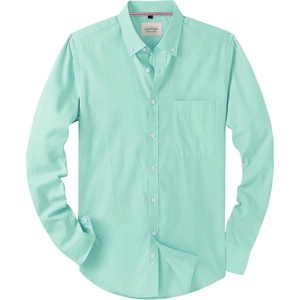 image:imageAlimens amp Gentle Mens Solid Oxford Shirt Long Sleeve Dress Shirt Work Casual Button Down Shirts with PocketGreen