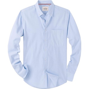 image:imageAlimens amp Gentle Mens Solid Oxford Shirt Long Sleeve Dress Shirt Work Casual Button Down Shirts with PocketLight Blue