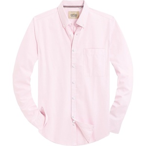 image:imageAlimens amp Gentle Mens Solid Oxford Shirt Long Sleeve Dress Shirt Work Casual Button Down Shirts with PocketLight Pink