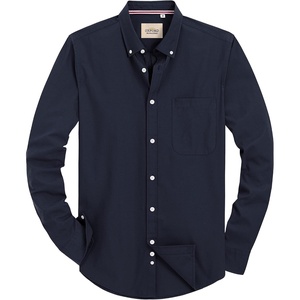image:imageAlimens amp Gentle Mens Solid Oxford Shirt Long Sleeve Dress Shirt Work Casual Button Down Shirts with PocketNavy Blue