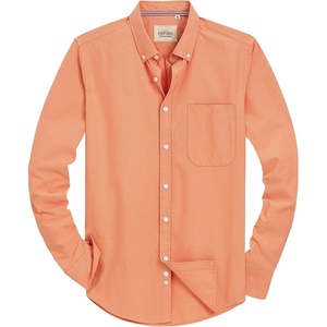 image:imageAlimens amp Gentle Mens Solid Oxford Shirt Long Sleeve Dress Shirt Work Casual Button Down Shirts with PocketOrange Yellow