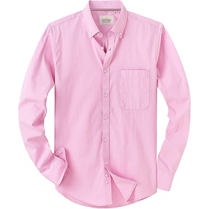 image:imageAlimens amp Gentle Mens Solid Oxford Shirt Long Sleeve Dress Shirt Work Casual Button Down Shirts with PocketPink