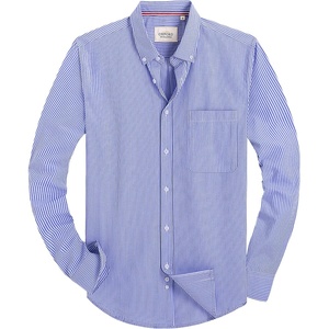image:imageAlimens amp Gentle Mens Solid Oxford Shirt Long Sleeve Dress Shirt Work Casual Button Down Shirts with PocketStripedlight Blue