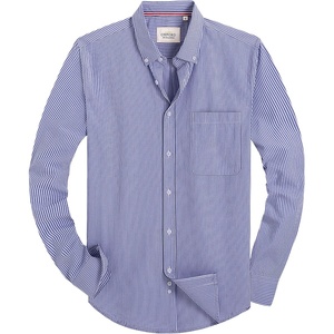 image:imageAlimens amp Gentle Mens Solid Oxford Shirt Long Sleeve Dress Shirt Work Casual Button Down Shirts with PocketStripednavy Blue