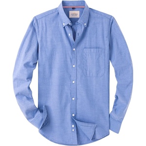 image:imageAlimens amp Gentle Mens Solid Oxford Shirt Long Sleeve Dress Shirt Work Casual Button Down Shirts with PocketUltramarine