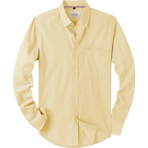 image:imageAlimens amp Gentle Mens Solid Oxford Shirt Long Sleeve Dress Shirt Work Casual Button Down Shirts with PocketYellow