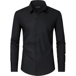 image:imageMens Dress Shirts Long Sleeve Wrinkle Free Business Button Down ShirtBlack