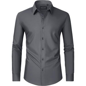 image:imageMens Dress Shirts Long Sleeve Wrinkle Free Business Button Down ShirtDark Grey