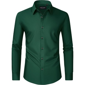 image:imageMens Dress Shirts Long Sleeve Wrinkle Free Business Button Down ShirtGreen