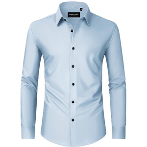 image:imageMens Dress Shirts Long Sleeve Wrinkle Free Business Button Down ShirtLight Blue