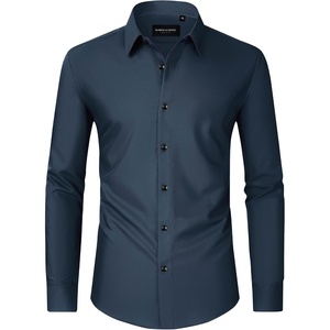 image:imageMens Dress Shirts Long Sleeve Wrinkle Free Business Button Down ShirtNavy Blue