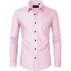 image:imageMens Dress Shirts Long Sleeve Wrinkle Free Business Button Down ShirtPink