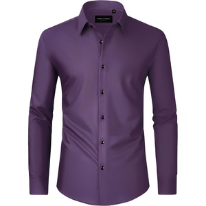 image:imageMens Dress Shirts Long Sleeve Wrinkle Free Business Button Down ShirtPurple