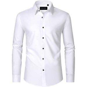 image:imageMens Dress Shirts Long Sleeve Wrinkle Free Business Button Down ShirtWhite